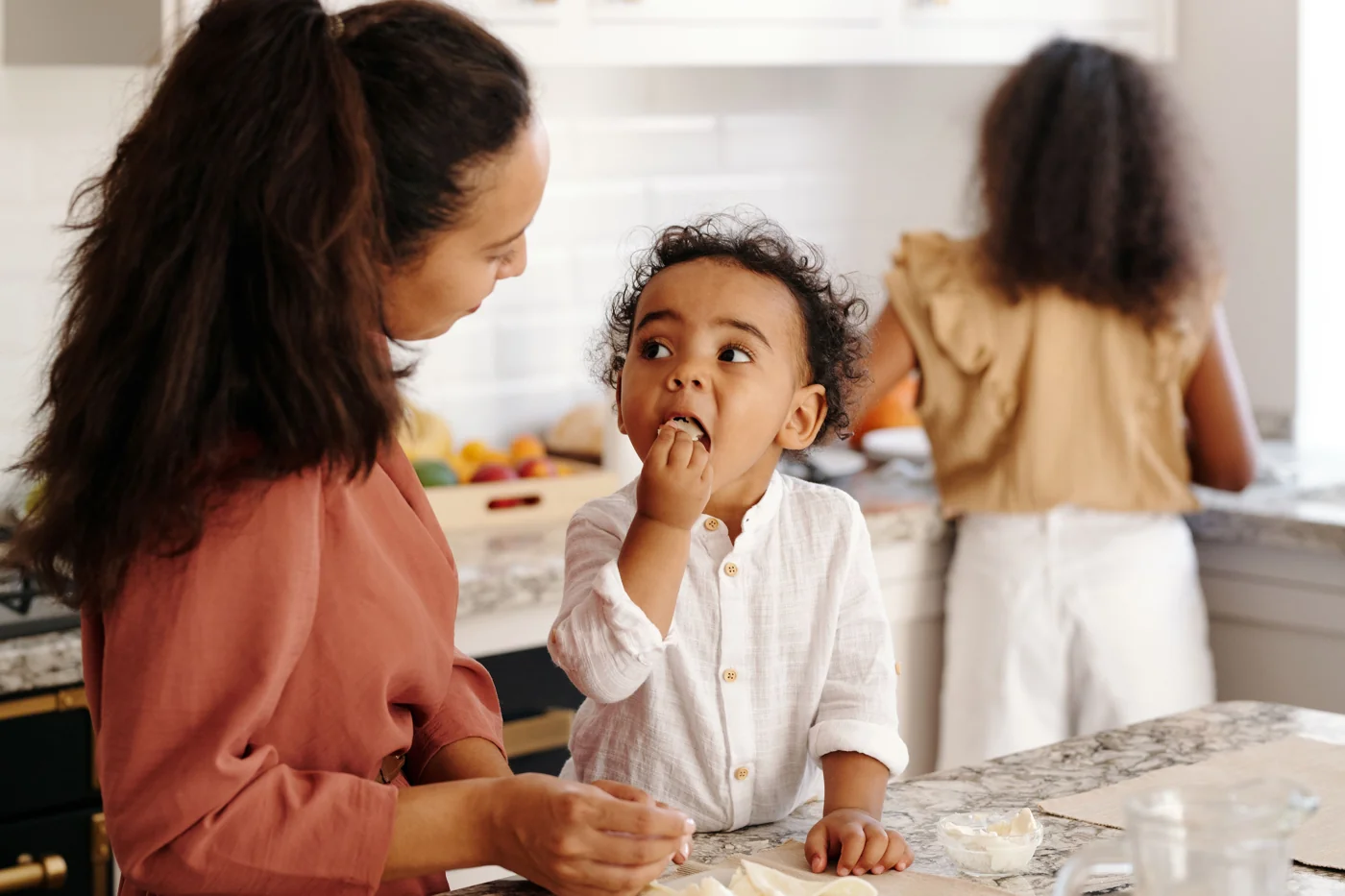 An everyday moment shared by a parent and child